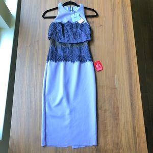 NWT ASOS Lilac Lavender Lace Midriff Dress Midi